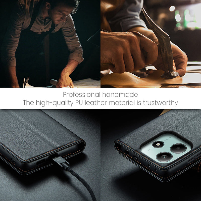 Xiaomi Redmi Note 14 5G CaseMe Retro Wallet Case [Black]