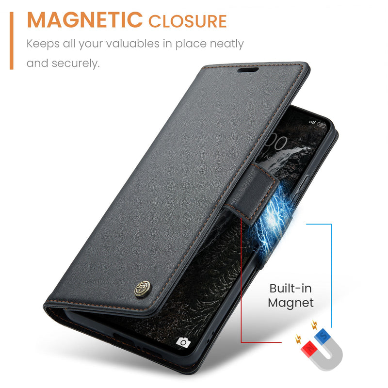 Xiaomi Redmi Note 14 5G CaseMe Retro Wallet Case [Black]