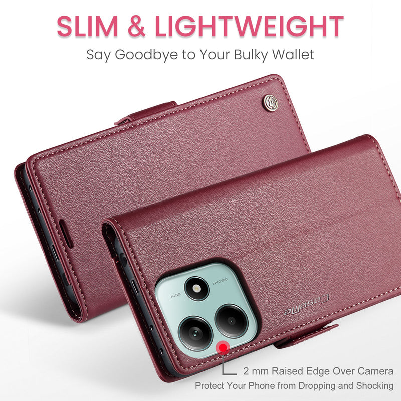 Xiaomi Redmi Note 14 5G CaseMe Retro Wallet Case [Maroon]