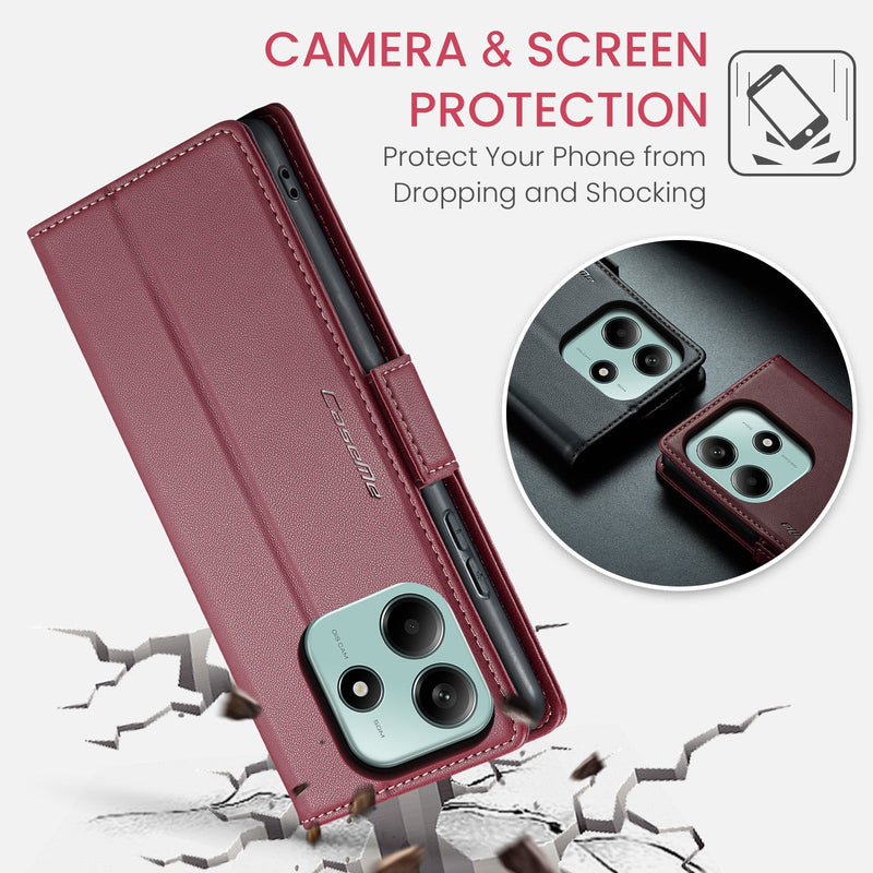 Xiaomi Redmi Note 14 5G CaseMe Retro Wallet Case [Maroon]