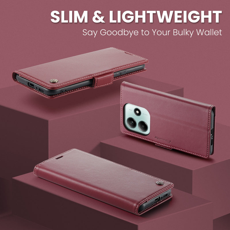 Xiaomi Redmi Note 14 5G CaseMe Retro Wallet Case [Maroon]
