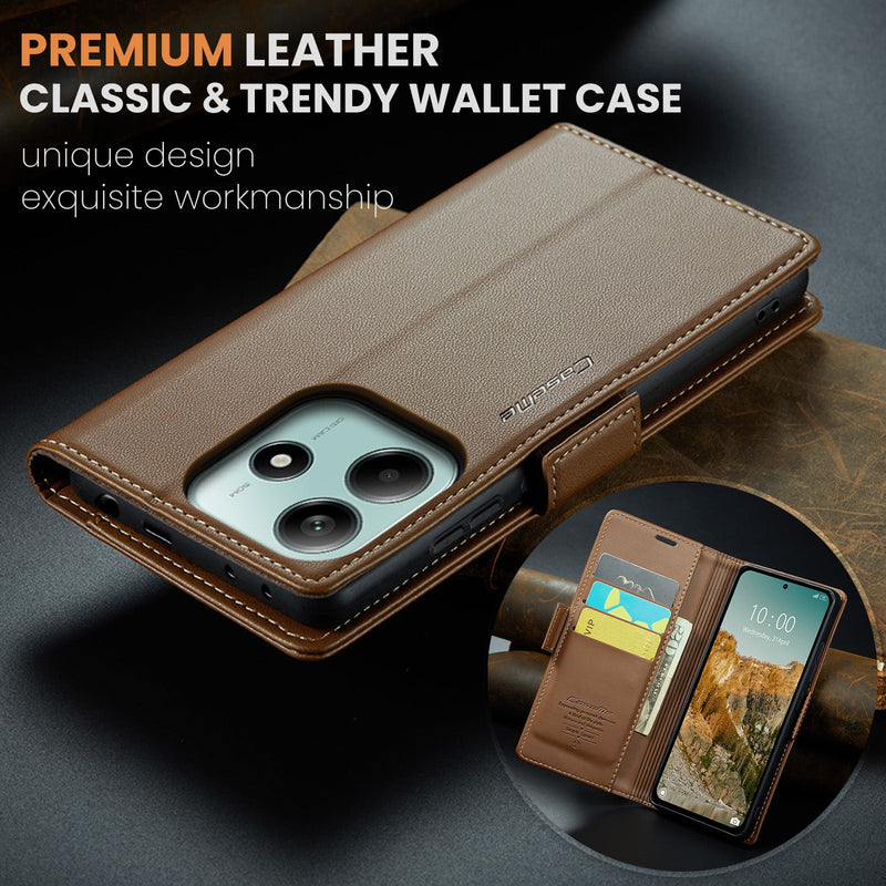 Xiaomi Redmi Note 14 5G CaseMe Retro Wallet Case [Brown]