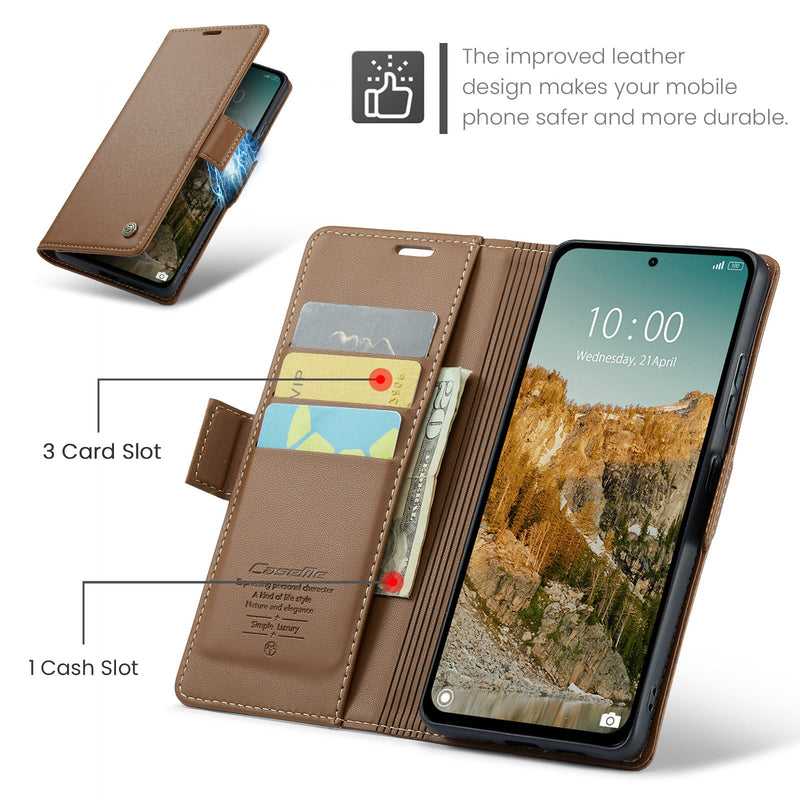 Xiaomi Redmi Note 14 5G CaseMe Retro Wallet Case [Brown]