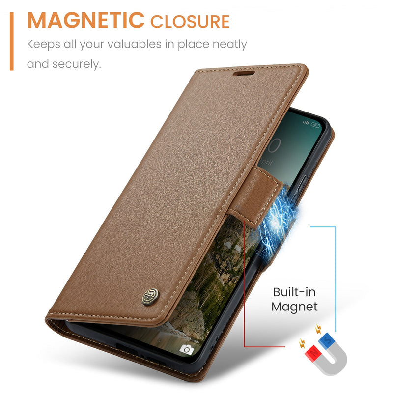 Xiaomi Redmi Note 14 5G CaseMe Retro Wallet Case [Brown]