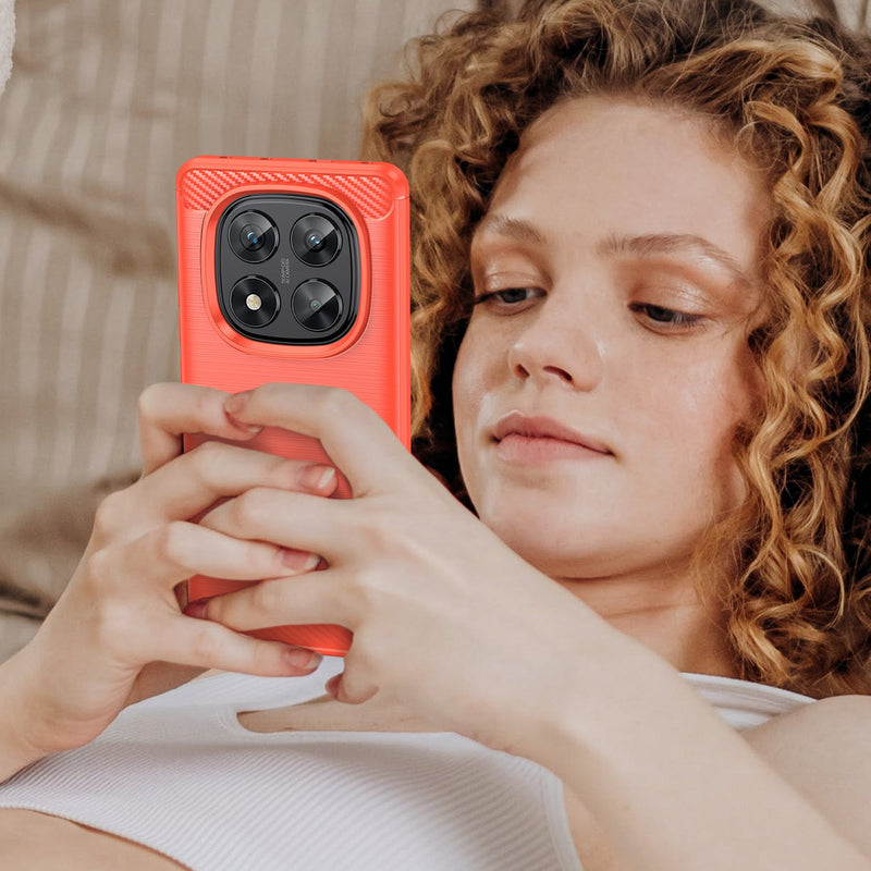 Xiaomi Redmi Note 14 Pro 5G Carbon Fibre Brushed Case [Red]