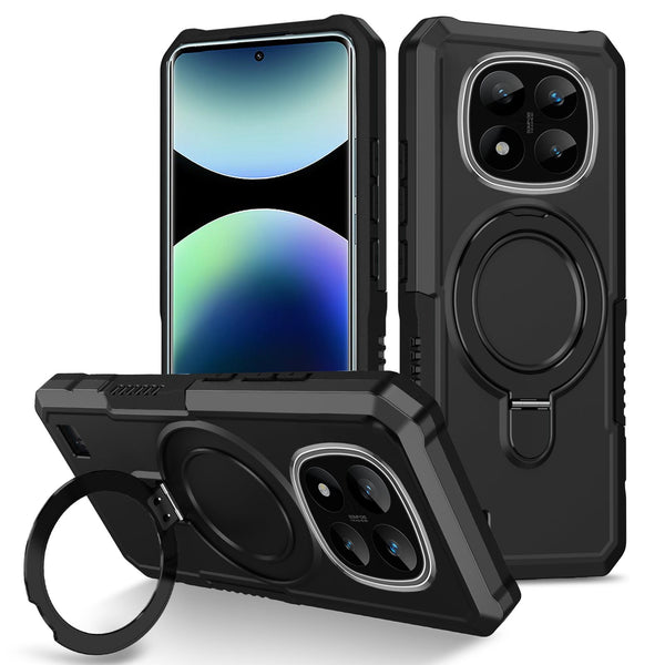 Xiaomi Redmi Note 14 Pro 5G Case Ring Kickstand [Black]