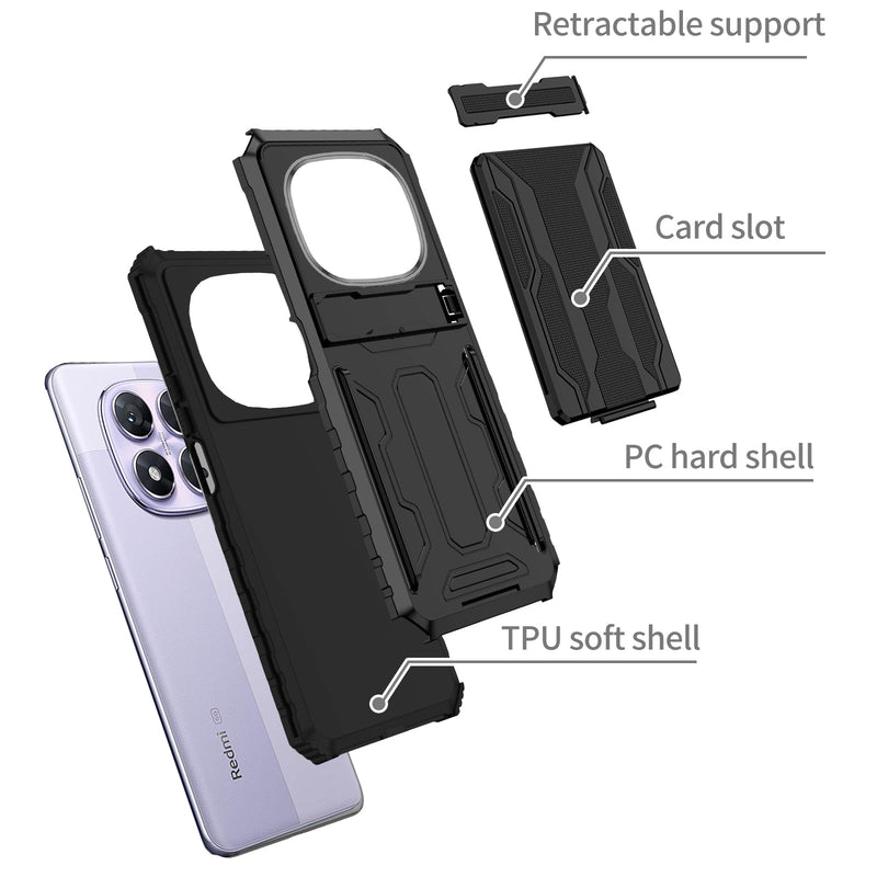 Xiaomi Redmi Note 14 Pro 5G Kickstand Card Case [Black]