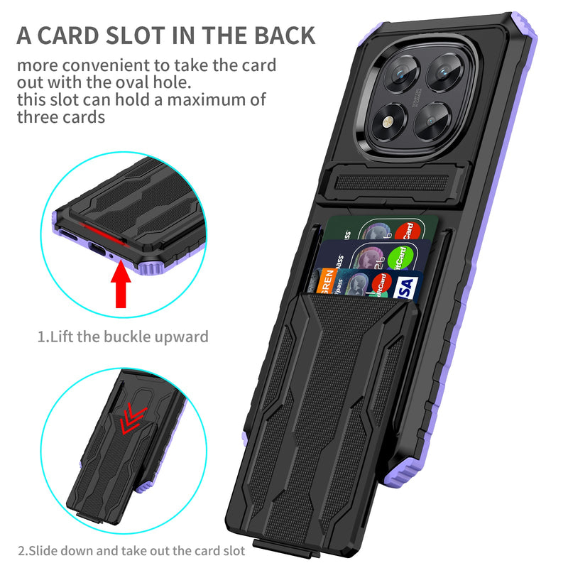 Xiaomi Redmi Note 14 Pro 5G Kickstand Card Case [Purple]