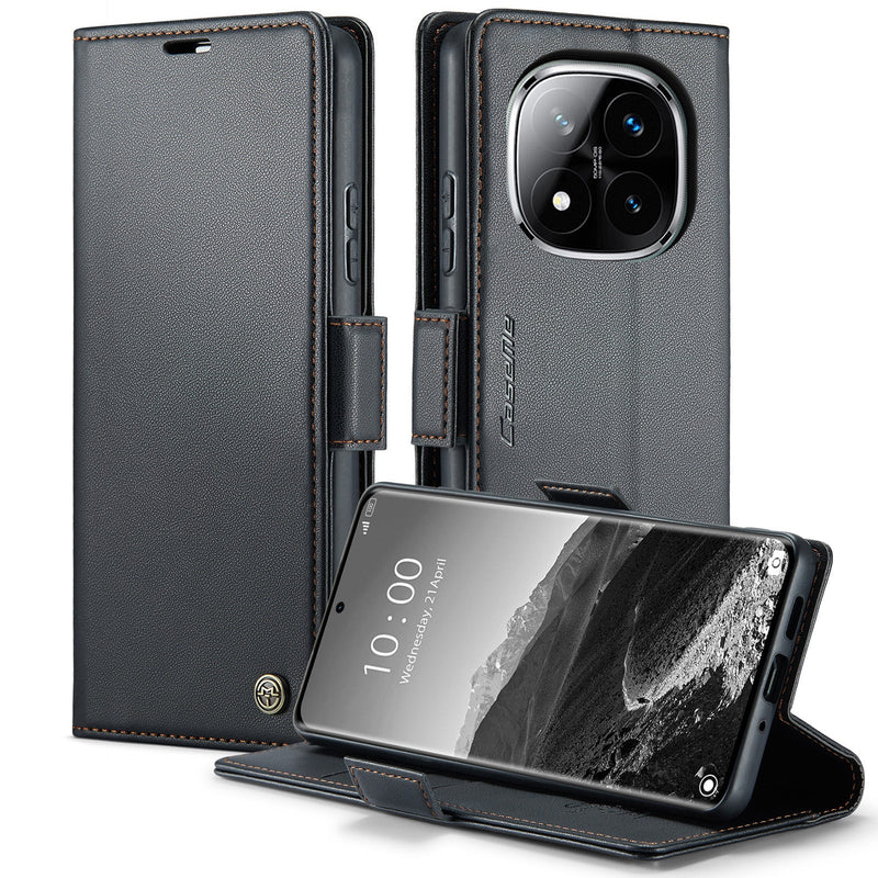 Xiaomi Redmi Note 14 Pro 5G CaseMe Retro Wallet Case [Black]