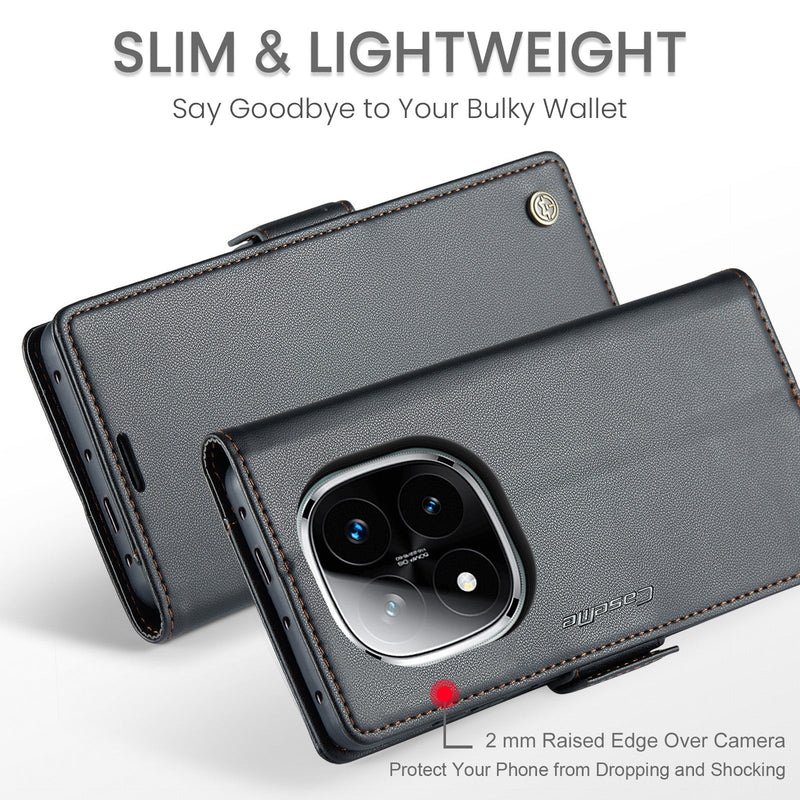 Xiaomi Redmi Note 14 Pro 5G CaseMe Retro Wallet Case [Black]