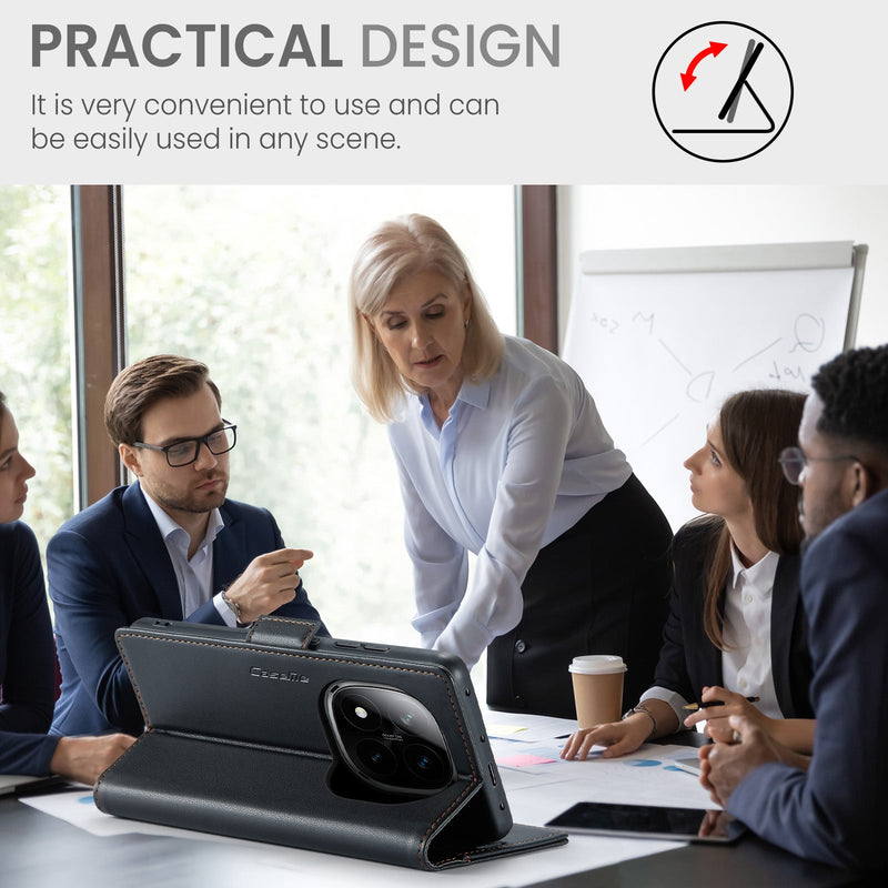 Xiaomi Redmi Note 14 Pro 5G CaseMe Retro Wallet Case [Black]