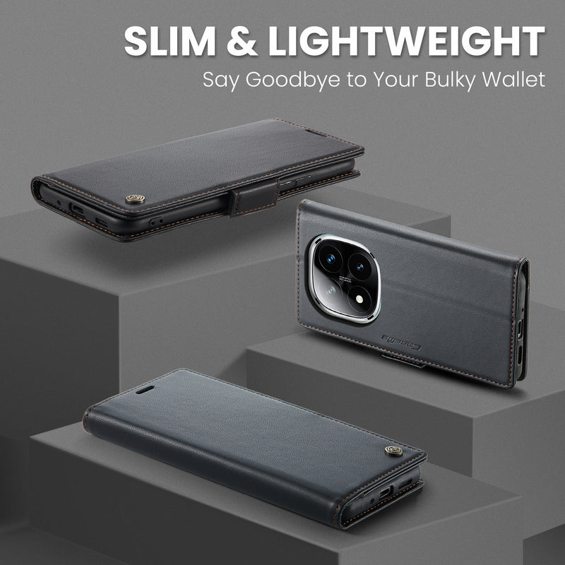 Xiaomi Redmi Note 14 Pro 5G CaseMe Retro Wallet Case [Black]