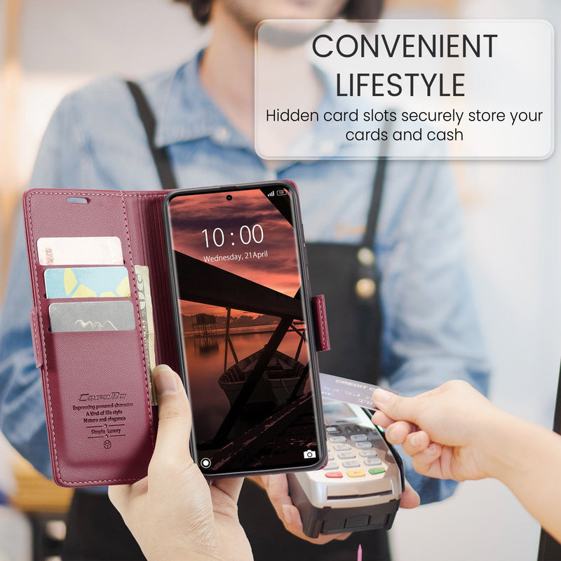 Xiaomi Redmi Note 14 Pro Plus 5G CaseMe Retro Wallet Case [Maroon]