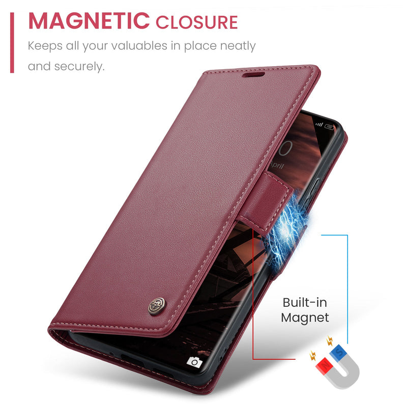 Xiaomi Redmi Note 14 Pro 5G CaseMe Retro Wallet Case [Maroon]