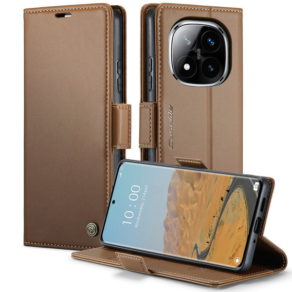Xiaomi Redmi Note 14 Pro 5G CaseMe Retro Wallet Case [Brown]