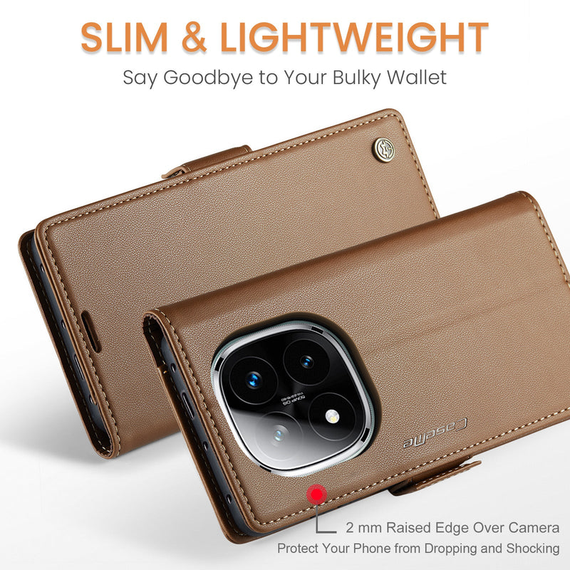 Xiaomi Redmi Note 14 Pro 5G CaseMe Retro Wallet Case [Brown]