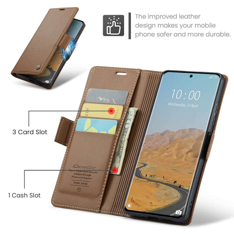 Xiaomi Redmi Note 14 Pro Plus 5G CaseMe Retro Wallet Case [Brown]