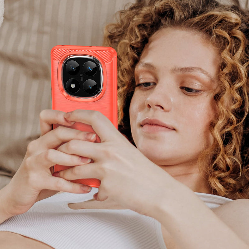 Xiaomi Redmi Note 14 Pro Plus 5G Carbon Fibre Brushed Case [Red]