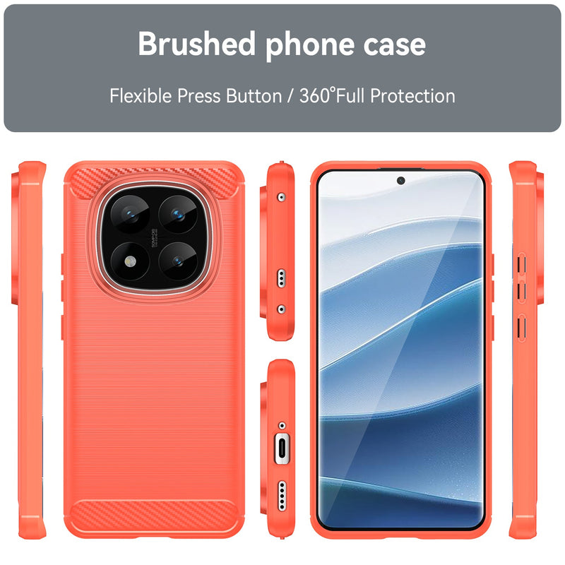 Xiaomi Redmi Note 14 Pro Plus 5G Carbon Fibre Brushed Case [Red]