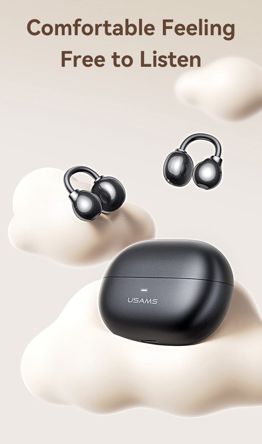 Clip-On TWS Earbuds Non-In-Ear Sport Earphones
