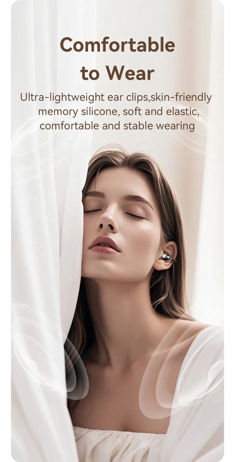 Clip-On TWS Earbuds Non-In-Ear Sport Earphones