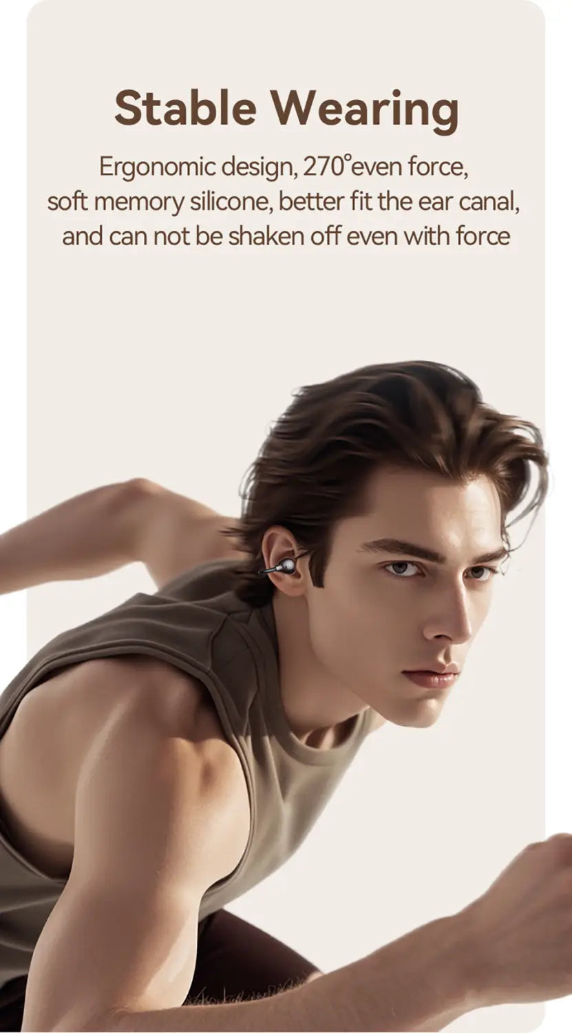 Clip-On TWS Earbuds Non-In-Ear Sport Earphones