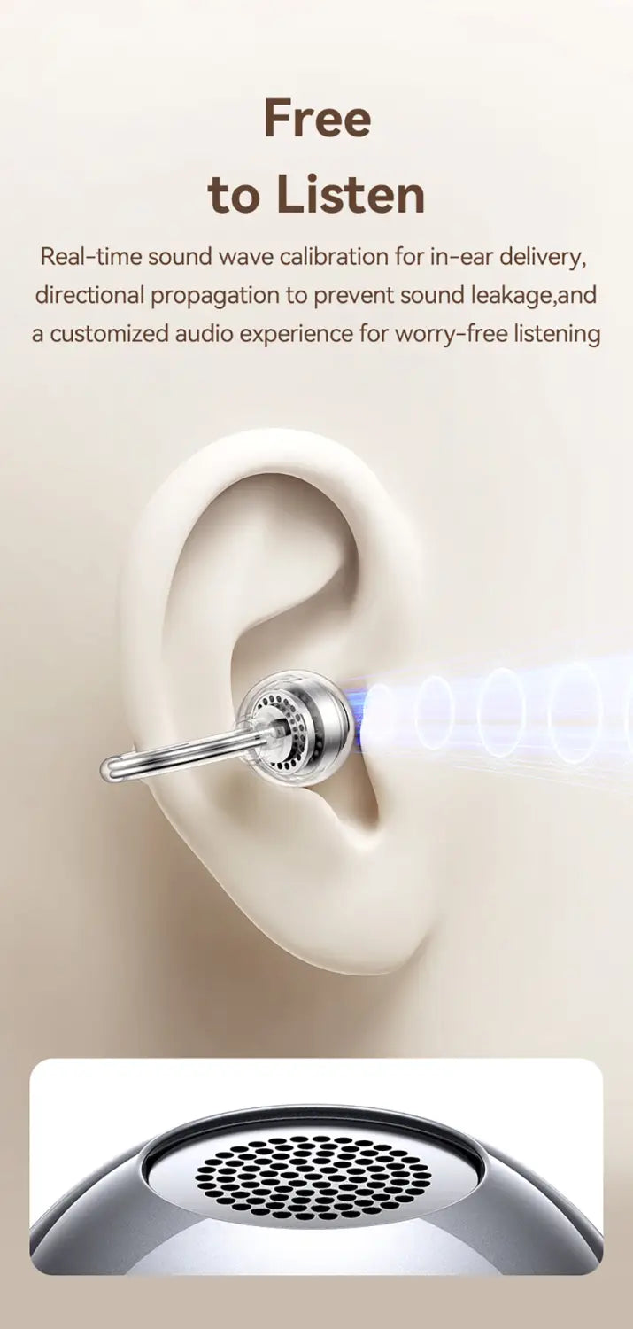 Clip-On TWS Earbuds Non-In-Ear Sport Earphones