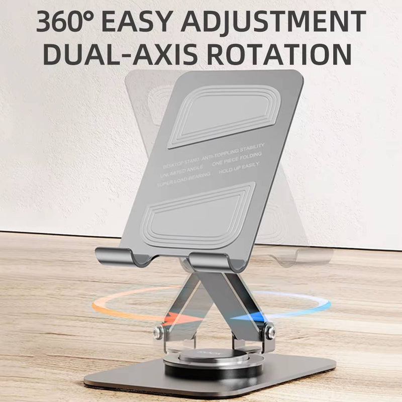 Metal Phone Stand 360 rotatable Foldable for Table Desk