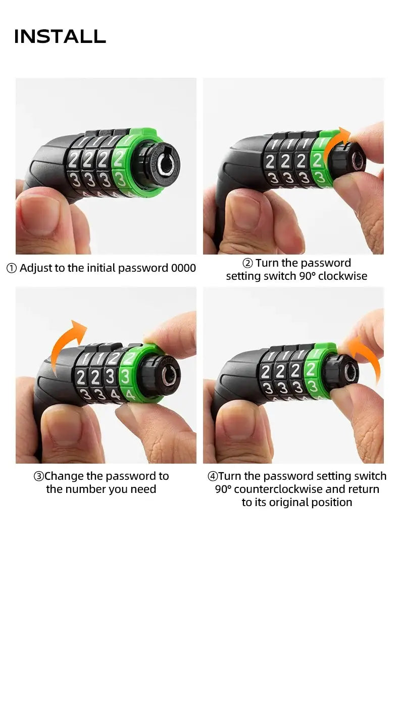 Bike Lock Strong Anti-Theft Combination Cable for Bike