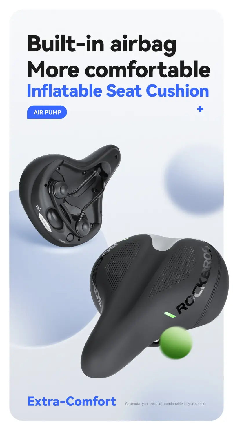 Comfort Air Bike Saddle Inflatable Shock Absorbing Seat