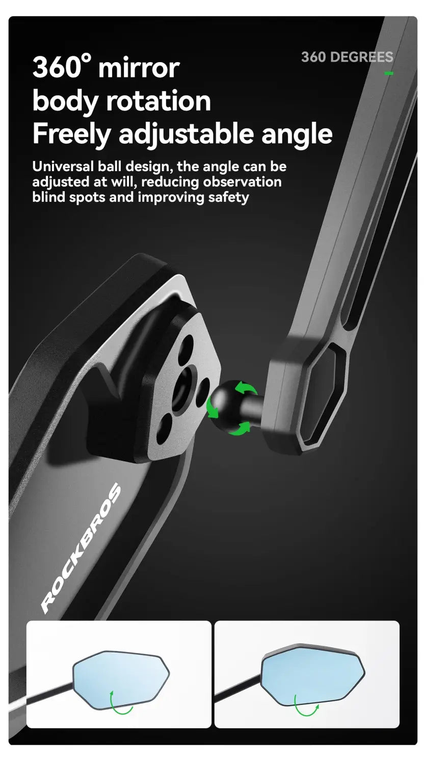 Bicycle Handlebar Rearview Mirror Adjustable for Mountain &