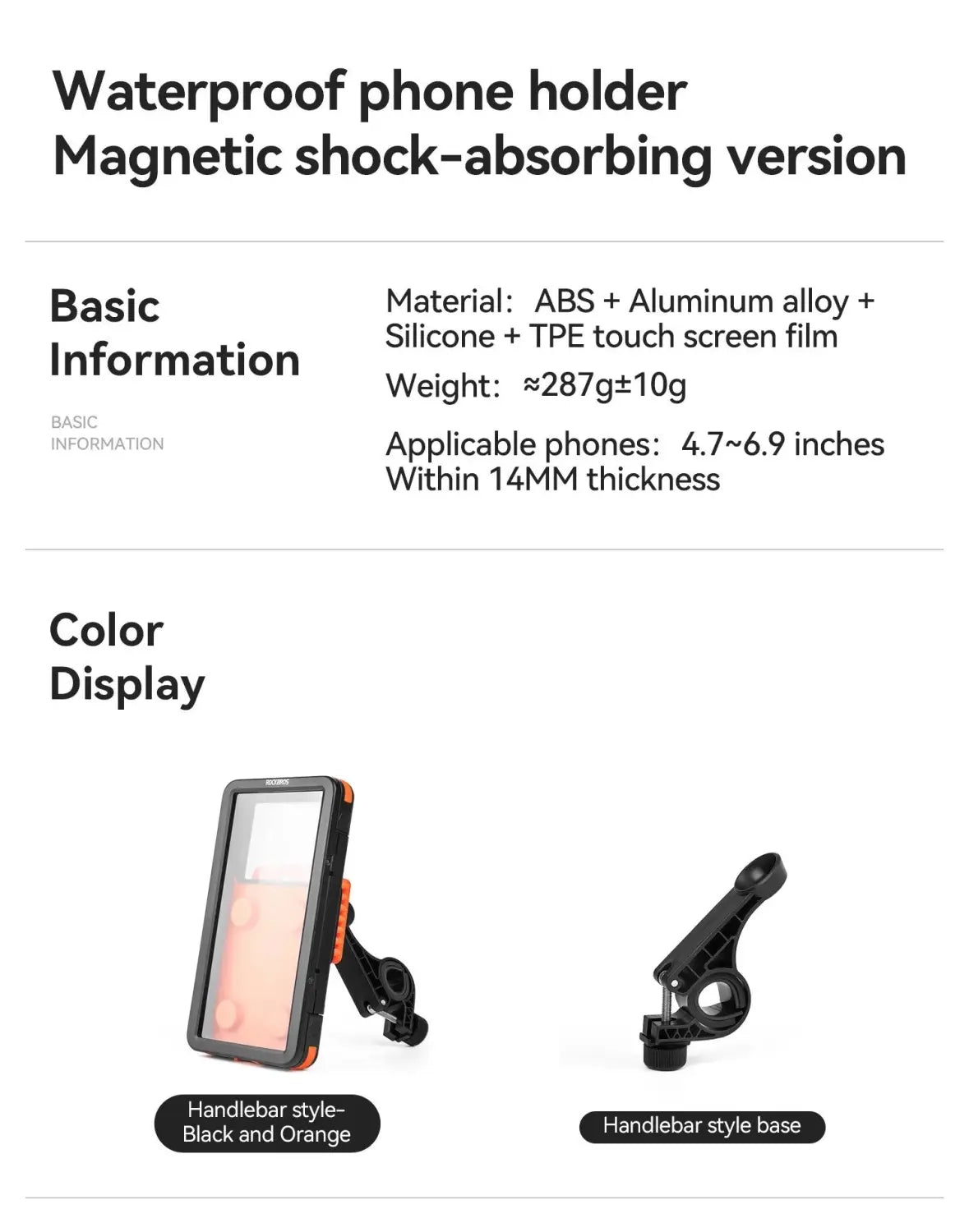 Phone Holder for Bike Handlebar Mount Waterproof