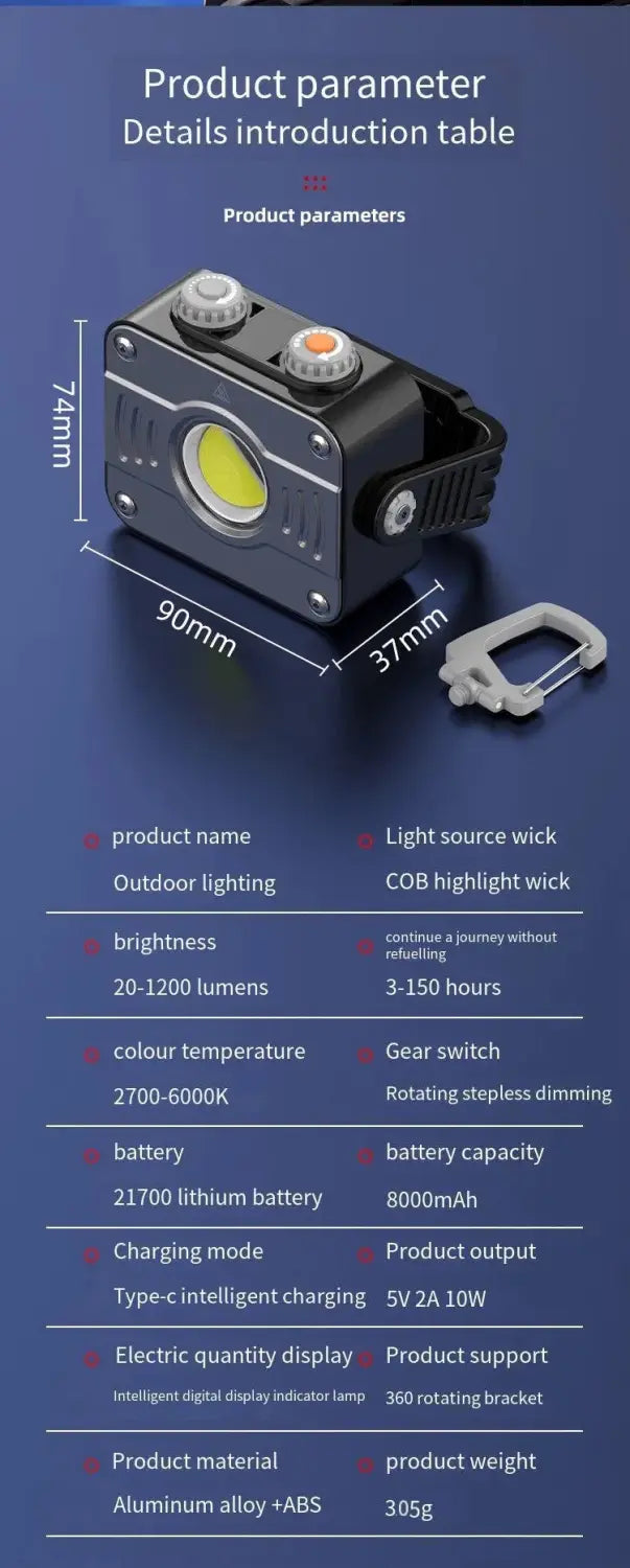 Multi-Functional COB LED Floodlight Camping Light Lantern