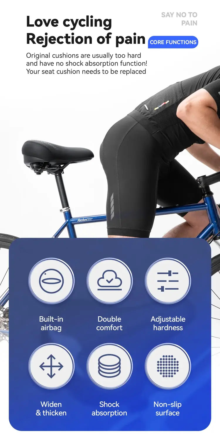 Comfort Air Bike Saddle Inflatable Shock Absorbing Seat