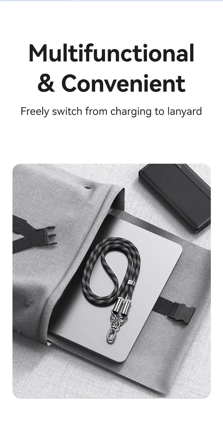 1.2m Phone Lanyard Type-C To Type-C 60W Max Charging Cable
