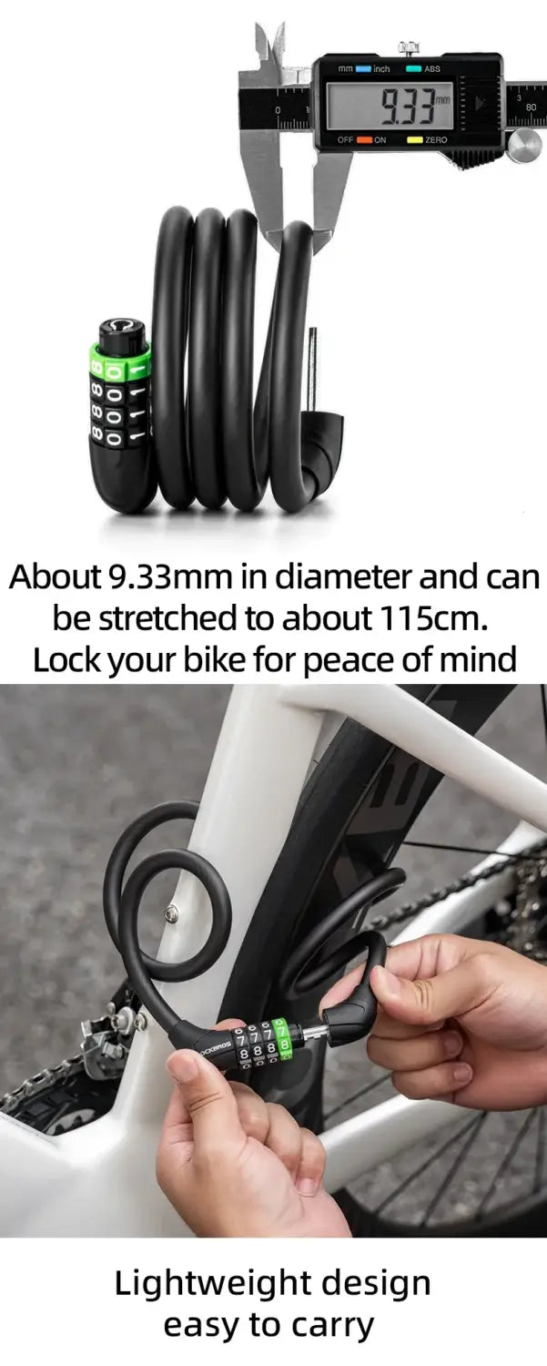 Bike Lock Strong Anti-Theft Combination Cable for Bike