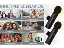 Microphone Dual Lapel Microphone for iPhone Ipad Android Pc