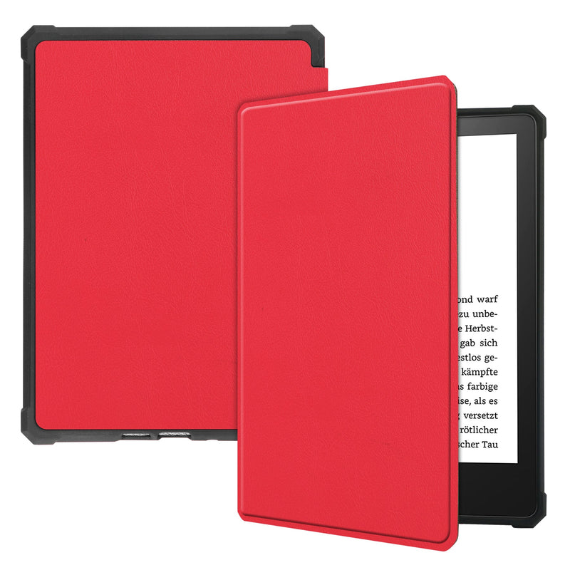 Kindle Paperwhite 2021 (11th Gen) Folio PU Leather Case (Red)