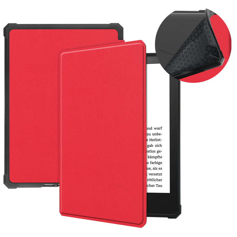 Kindle Paperwhite 2021 (11th Gen) Folio PU Leather Case (Red)