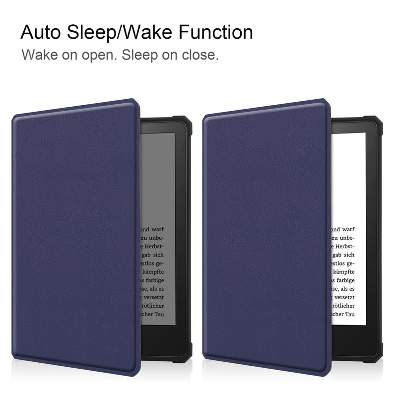 Kindle Paperwhite 2021 (11th Gen) Folio PU Leather Case (Navy)
