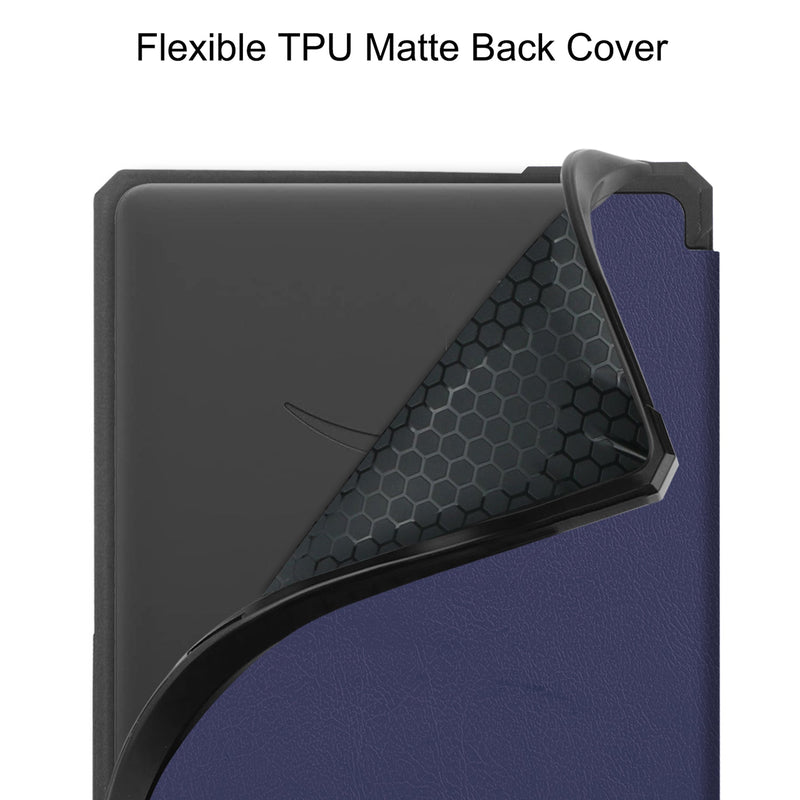 Kindle Paperwhite 2021 (11th Gen) Folio PU Leather Case (Navy)
