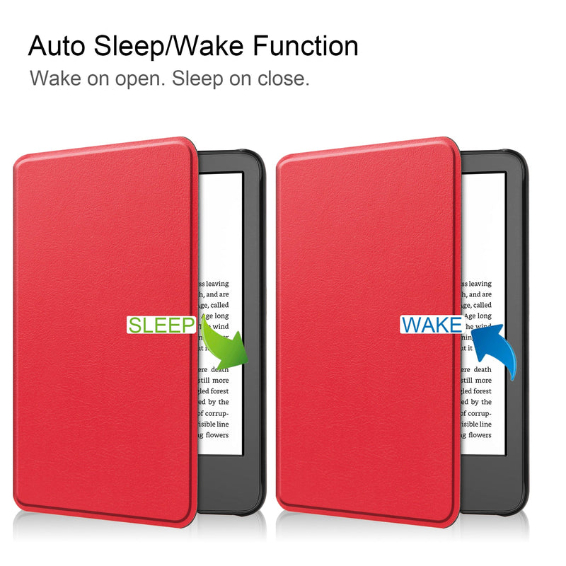 Kindle Touch 6" (11th Gen 2024) PU Leather Folio Case [Red]