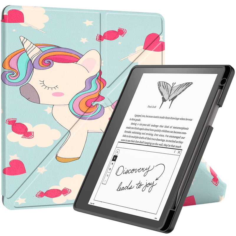 Kindle Scribe Case Designer Origami PU Leather Case [Unicorn]