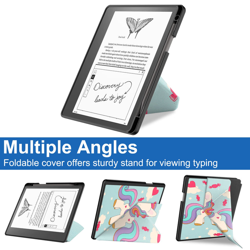 Kindle Scribe Case Designer Origami PU Leather Case [Unicorn]