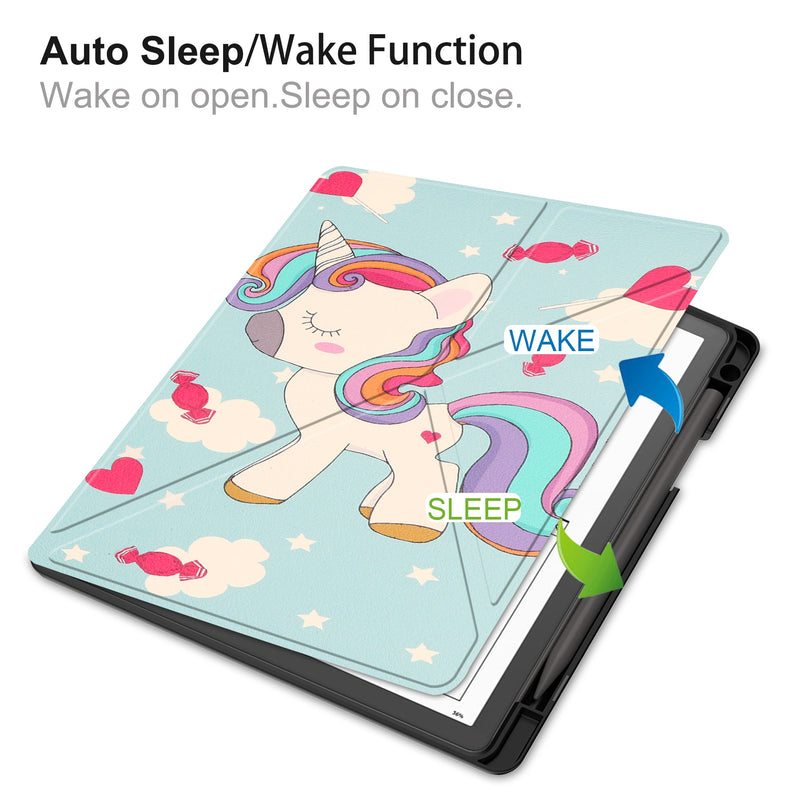 Kindle Scribe Case Designer Origami PU Leather Case [Unicorn]