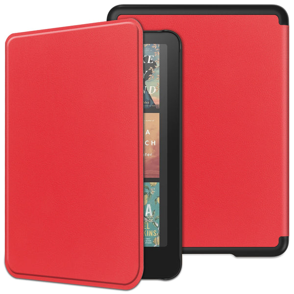 Kindle Colorsoft Case PU Leather Folio Case [Red]