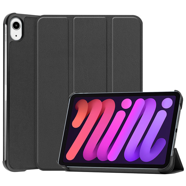 iPad Mini 7 (A17 Pro 2024) Tri Fold PU Leather Case [Black]