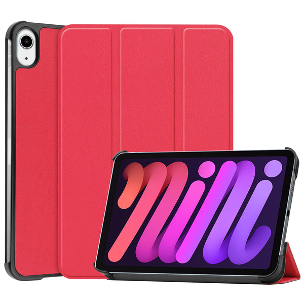 iPad Mini 7 (A17 Pro 2024) Tri Fold PU Leather Case [Red]