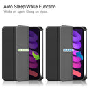 iPad Mini 7 (A17 Pro 2024) Tri Fold PU Leather Case with Pencil Holder [Black]