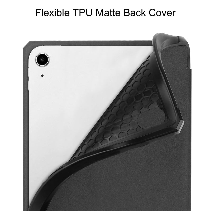 iPad Mini 7 (A17 Pro 2024) Tri Fold PU Leather Case with Pencil Holder [Black]